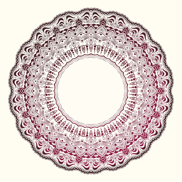 Free Vector ornamental round lace with damask and arabesque elements