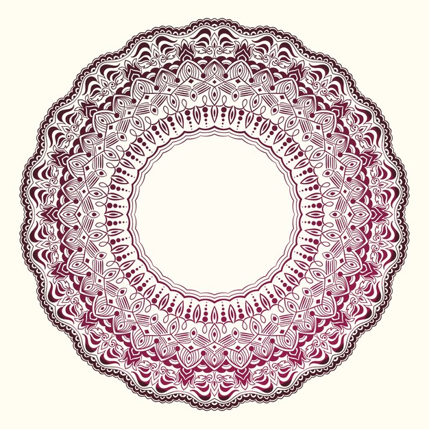 ornamental round lace with damask and arabesque elements