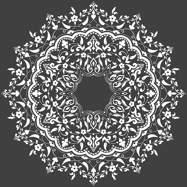 Free Vector ornamental round lace with damask and arabesque elements