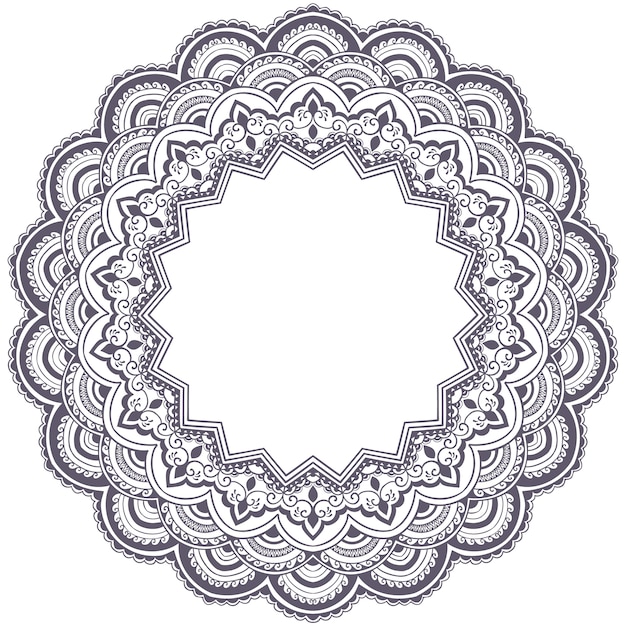 Free Vector ornamental round lace with damask and arabesque elements