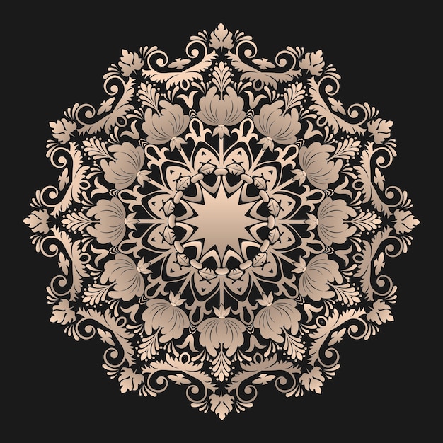 Free vector ornamental round lace with damask and arabesque elements