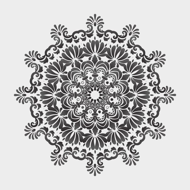 ornamental round lace with damask and arabesque elements.