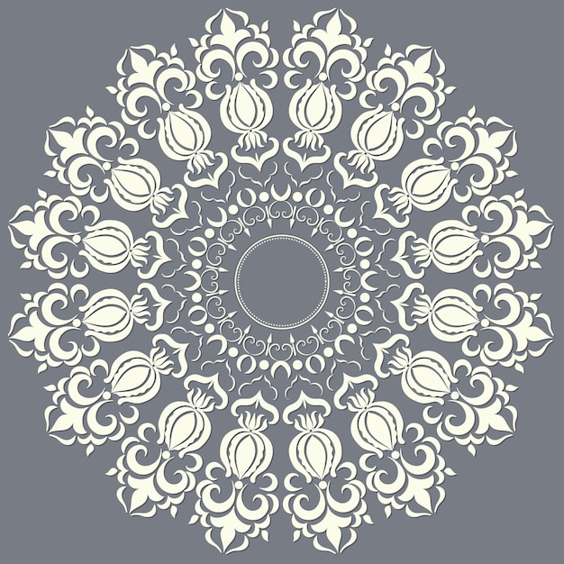 Free Vector ornamental round lace with damask and arabesque elements