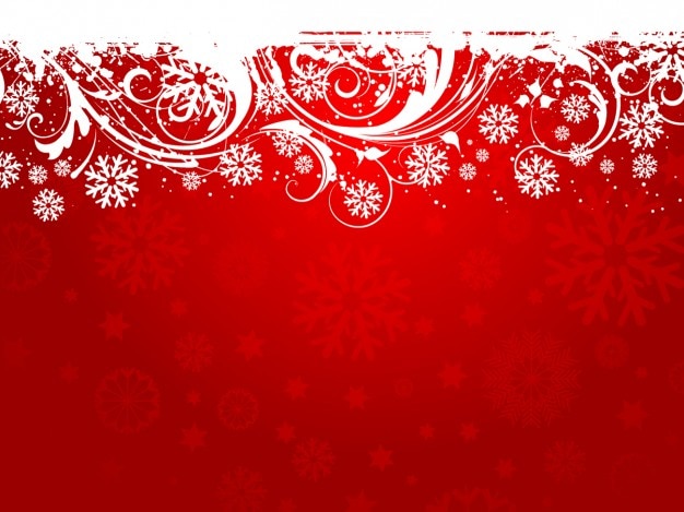 Ornamental snowy christmas background