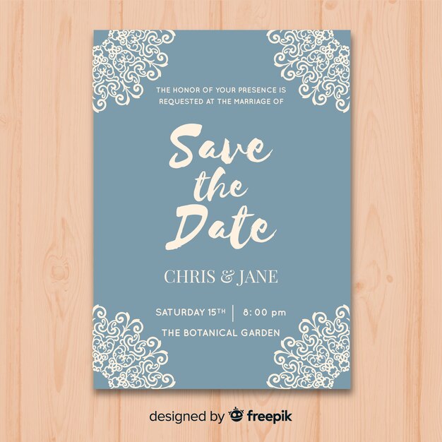 Ornamental wedding card template