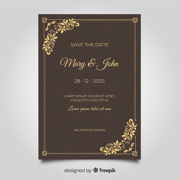 Ornamental wedding card template