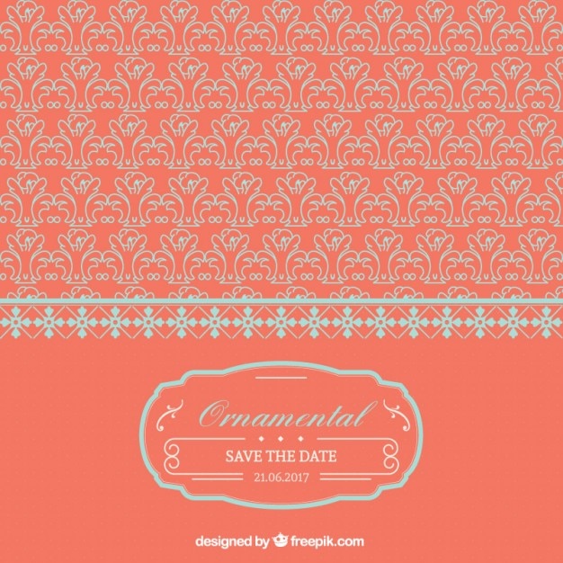 Free vector ornamental wedding card