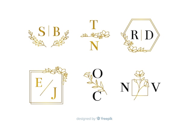 Ornamental wedding monogram collection