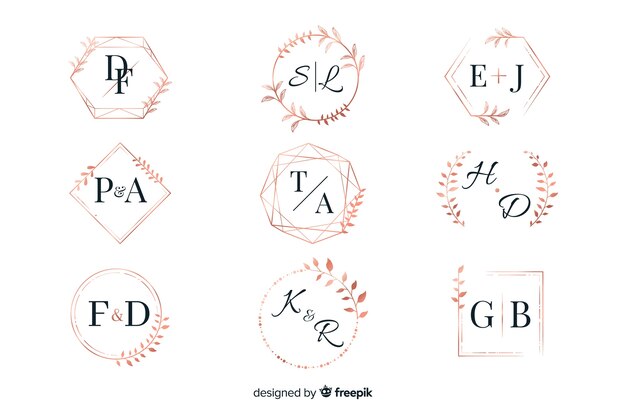 Ornamental wedding monogram collection