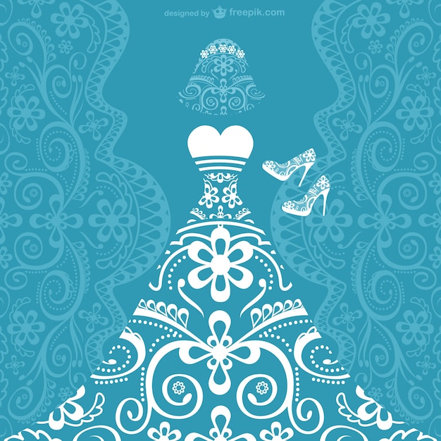 Free Vector ornamental white dress