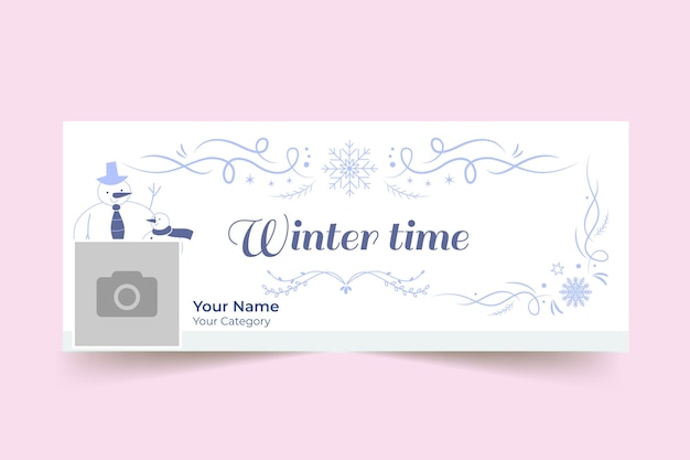 Ornamental winter facebook cover template