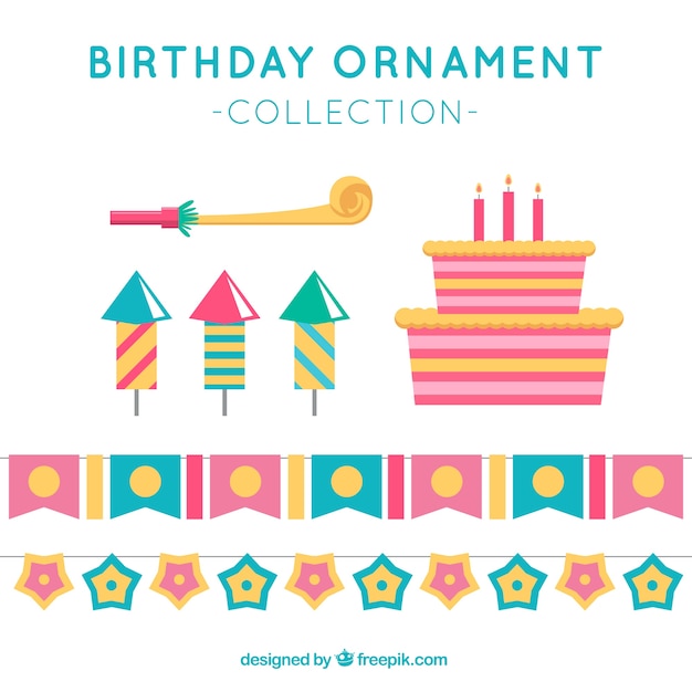 Free Vector ornaments for birthday 