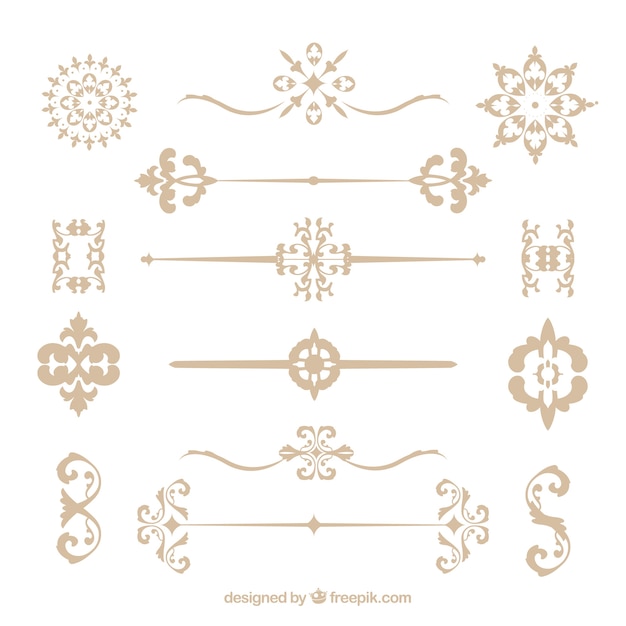 Free vector ornaments collection in vintage style