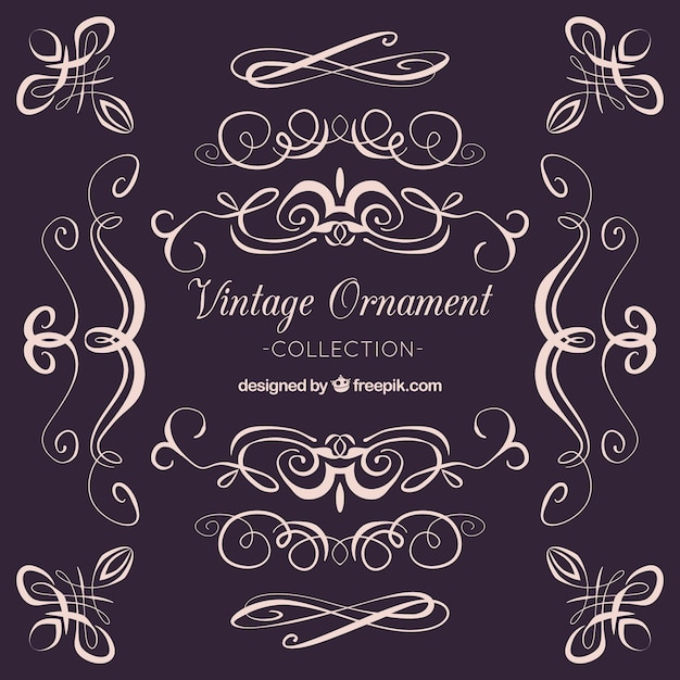 Ornaments collection in vintage style