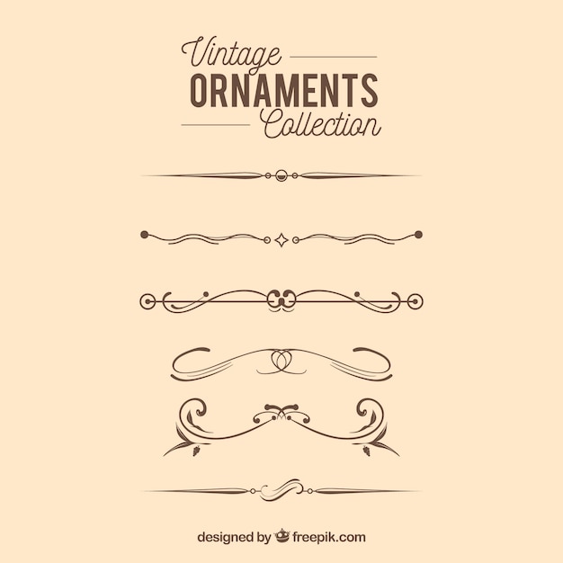 Free Vector ornaments collection in vintage style