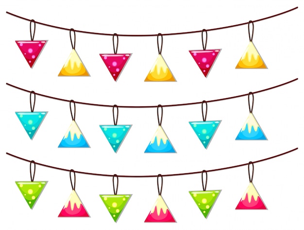 Free Vector ornaments hanging on line illustration