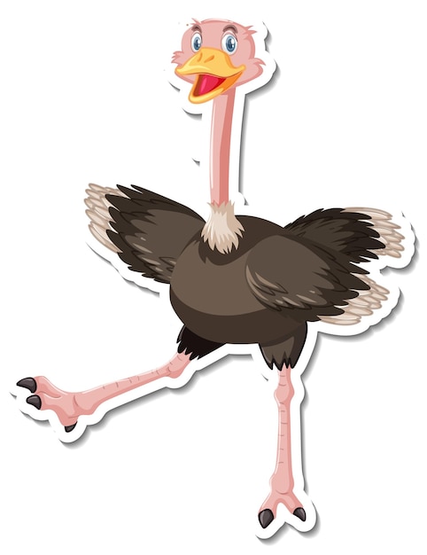 Free Vector ostrich cartoon character sticker