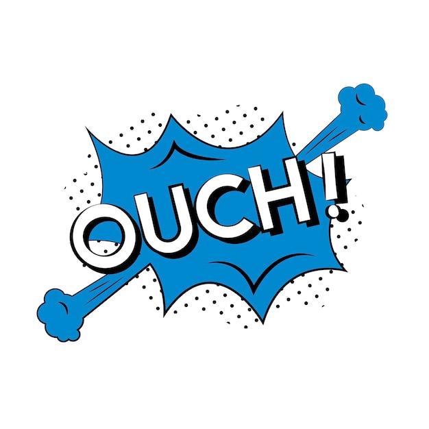 Free vector ouch comic style