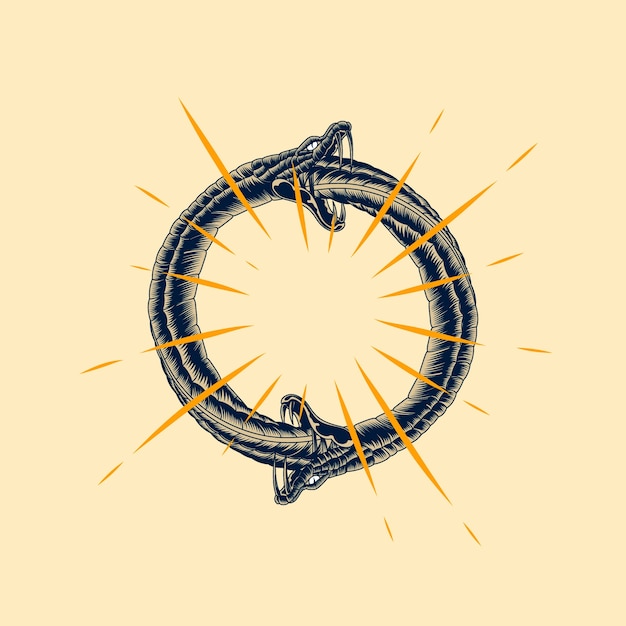 Free vector ouroboros symbol illustration