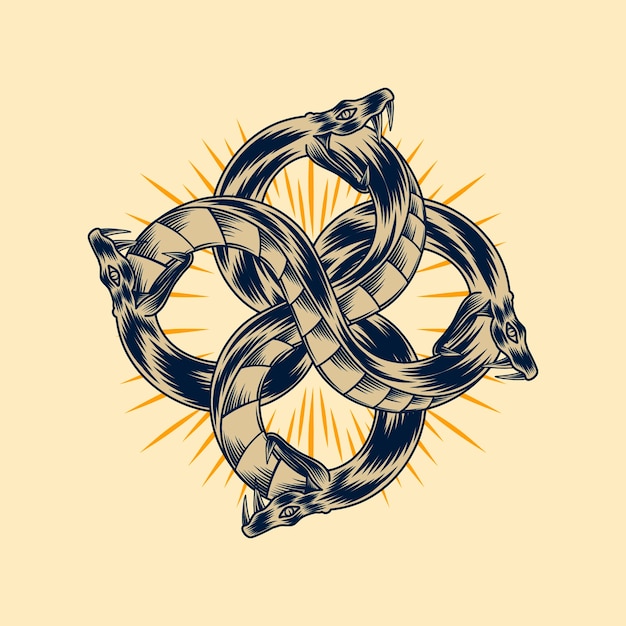 Free Vector ouroboros symbol illustration