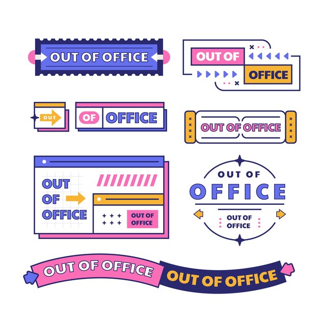 Out of office label set design