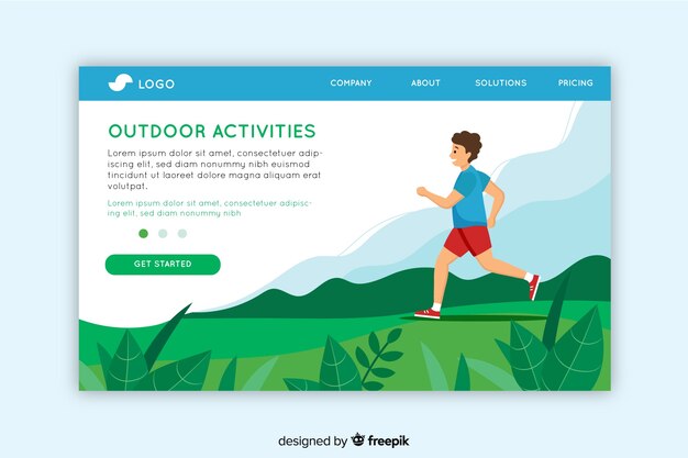 Outdoor activities landing page template