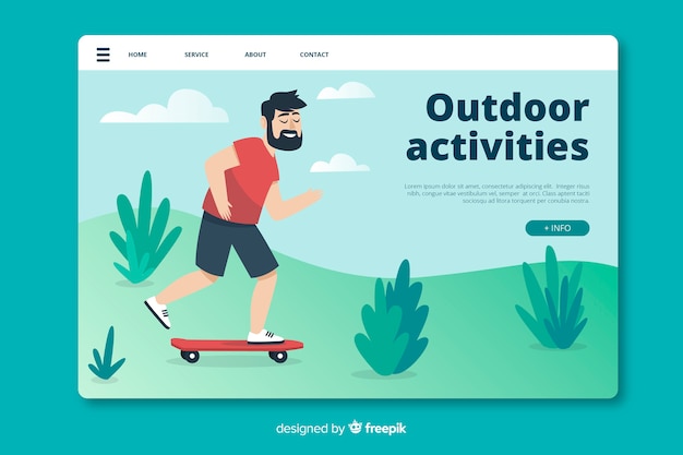 Outdoor activities landing page template