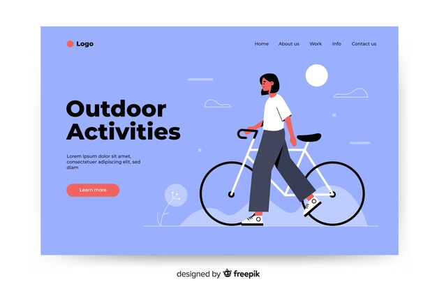 Outdoor activities landing page template