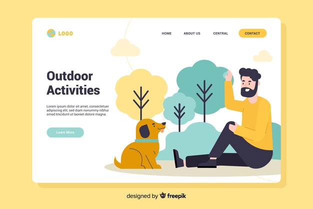 Outdoor activities landing page template