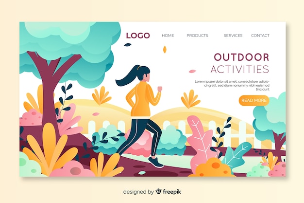 Outdoor activities landing page template