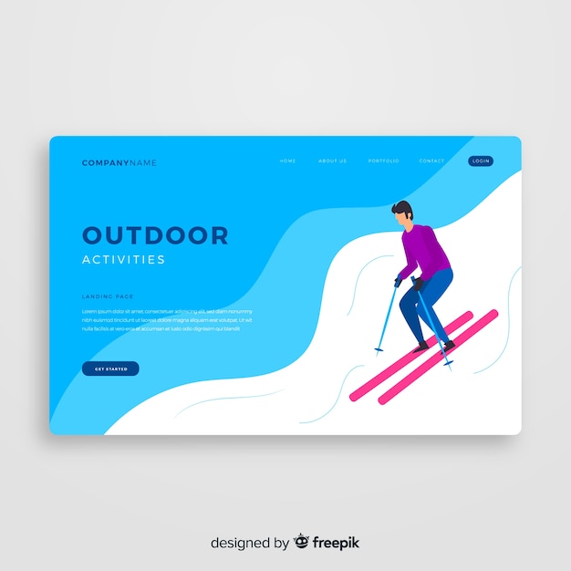 Free Vector outdoor activities landing page