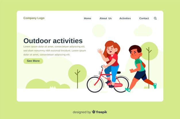 Outdoor activities landing page