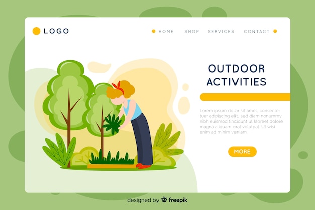 Outdoor activities landing page