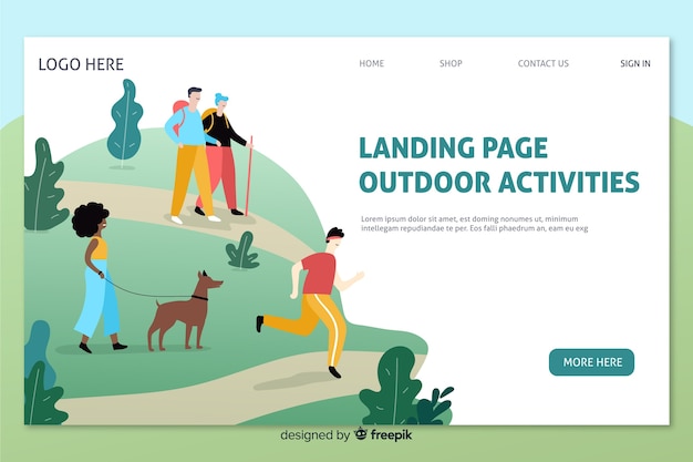 Outdoor activities landing page