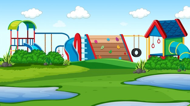 Outdoor park playground scene