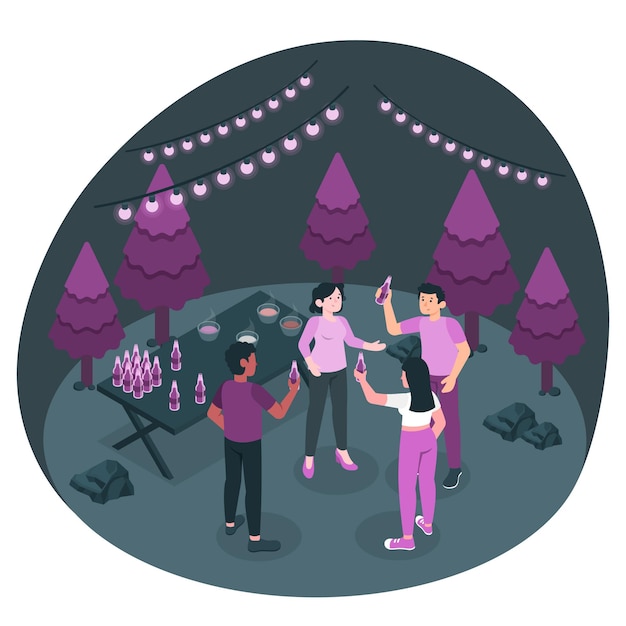 Free Vector outdoor party concept illustration