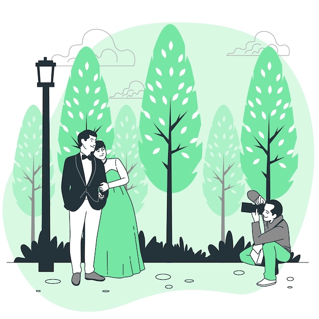 Free Vector outdoor photoshoot concept illustration