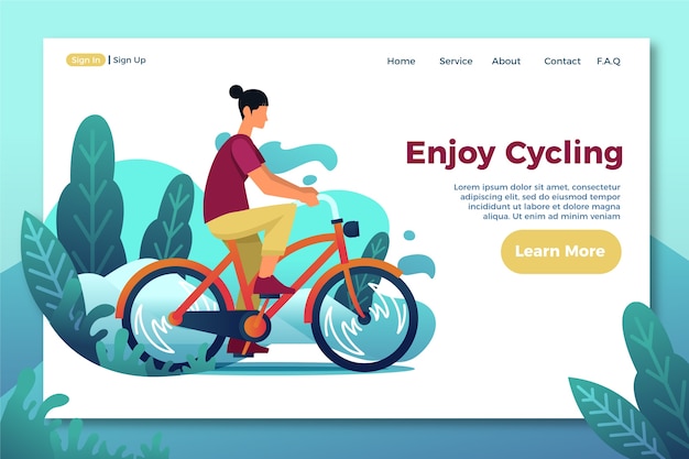 Outdoor sport flat design template landing page