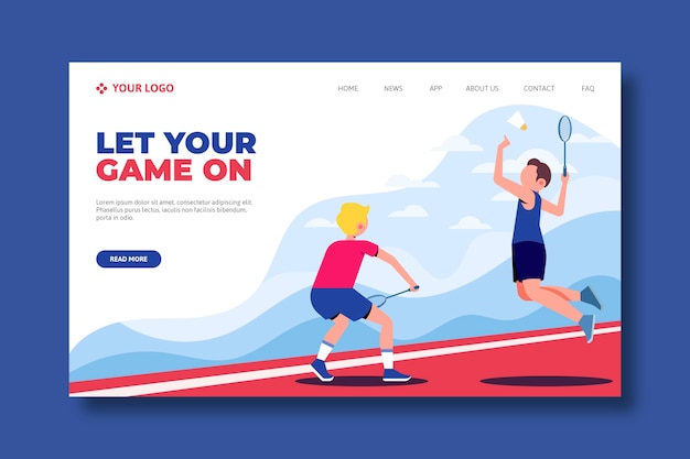 Outdoor sport landing page concept