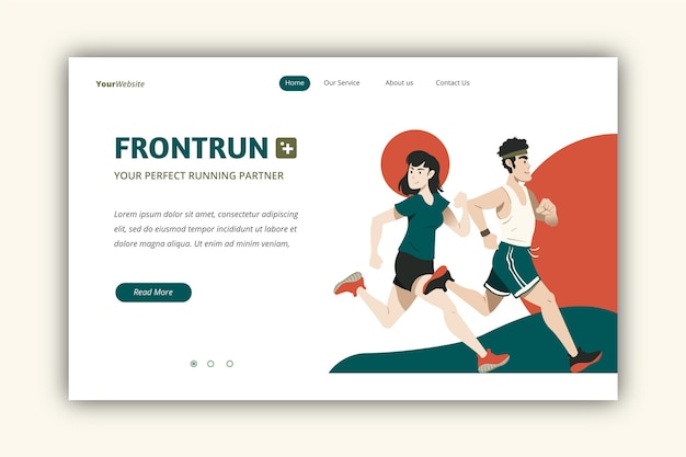 Free Vector outdoor sport landing page template