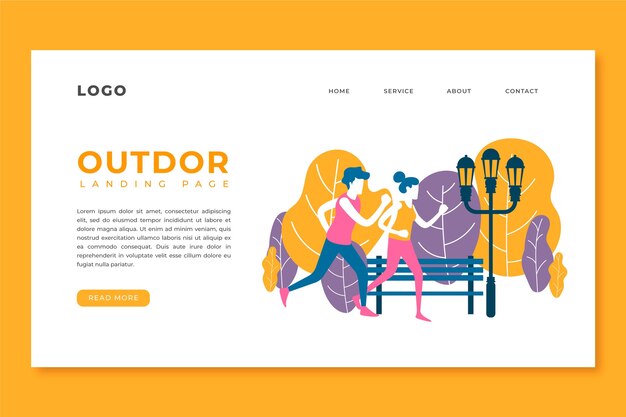 Outdoor sport landing page template