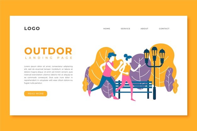 Outdoor sport landing page template