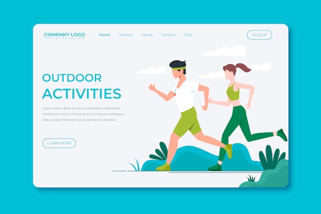 Outdoor sport landing page template