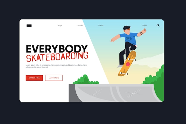 Free Vector outdoor sport landing page template