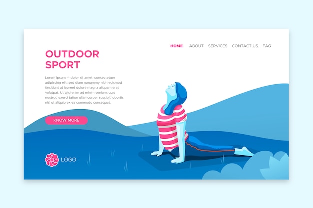 Free Vector outdoor sport landing page template