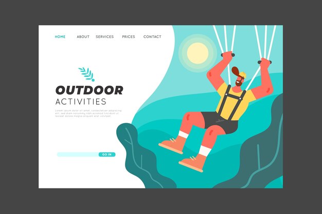 Outdoor sport landing page template