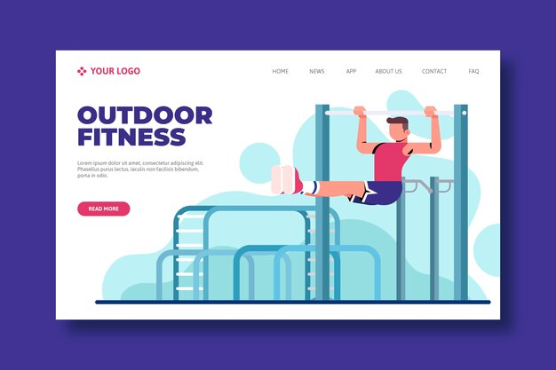 Outdoor sport landing page web template