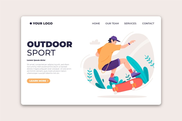 Outdoor sport landing page