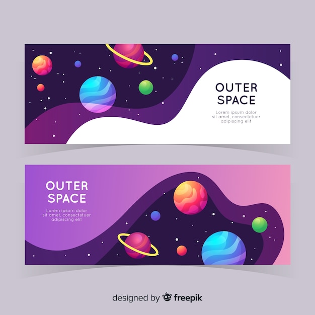 Free vector outer space cover collection