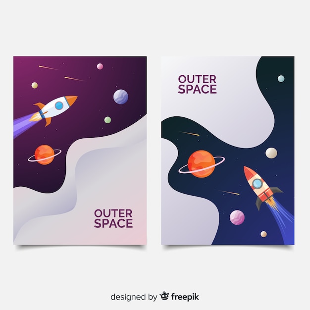 Free vector outer space cover collection